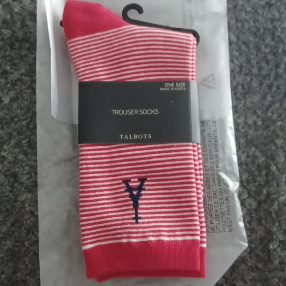 New Talbots Eiffel Tower Stripe Trouser Socks